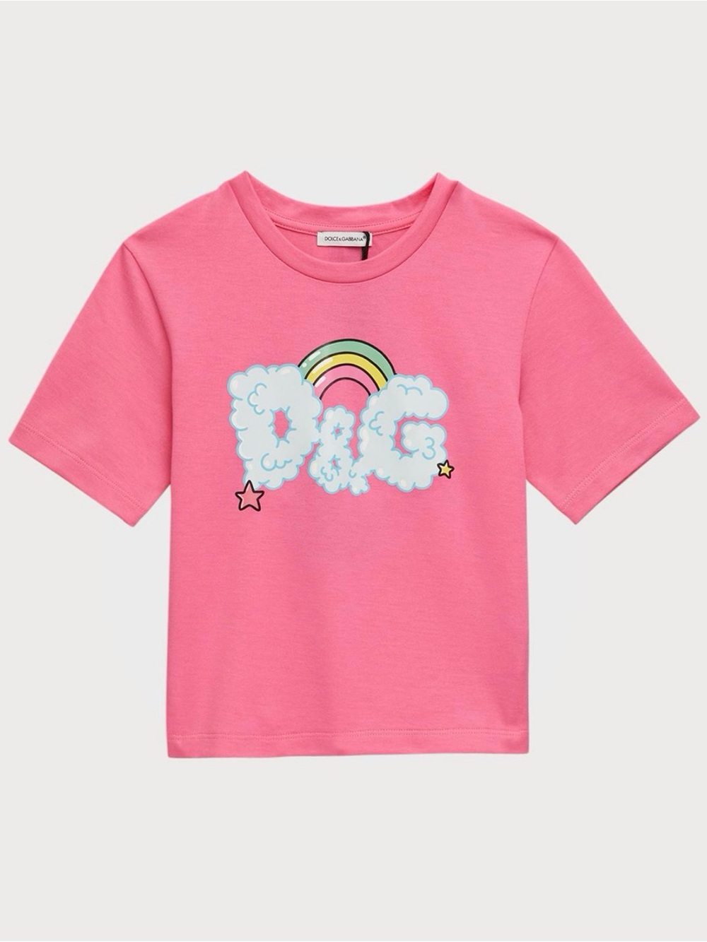 Dolce & Gabbana Pink Cloud & Rainbow Short-Sleeve Tee